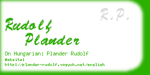 rudolf plander business card